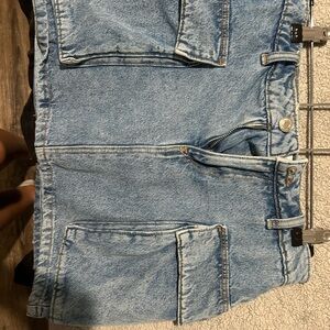 Stradivarius Light Blue Denim Mini Skirt